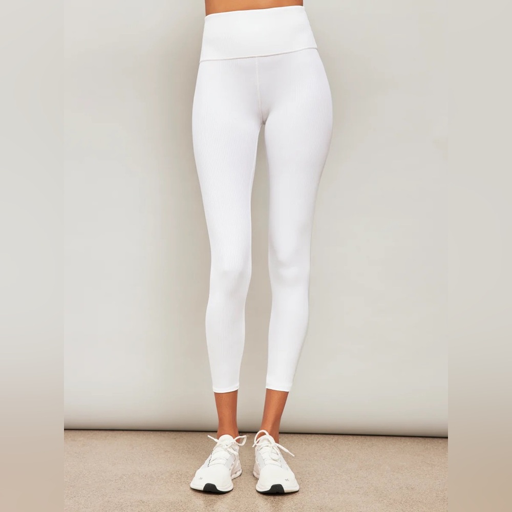 Carbon 38 Ribbed White 7/8 Legging